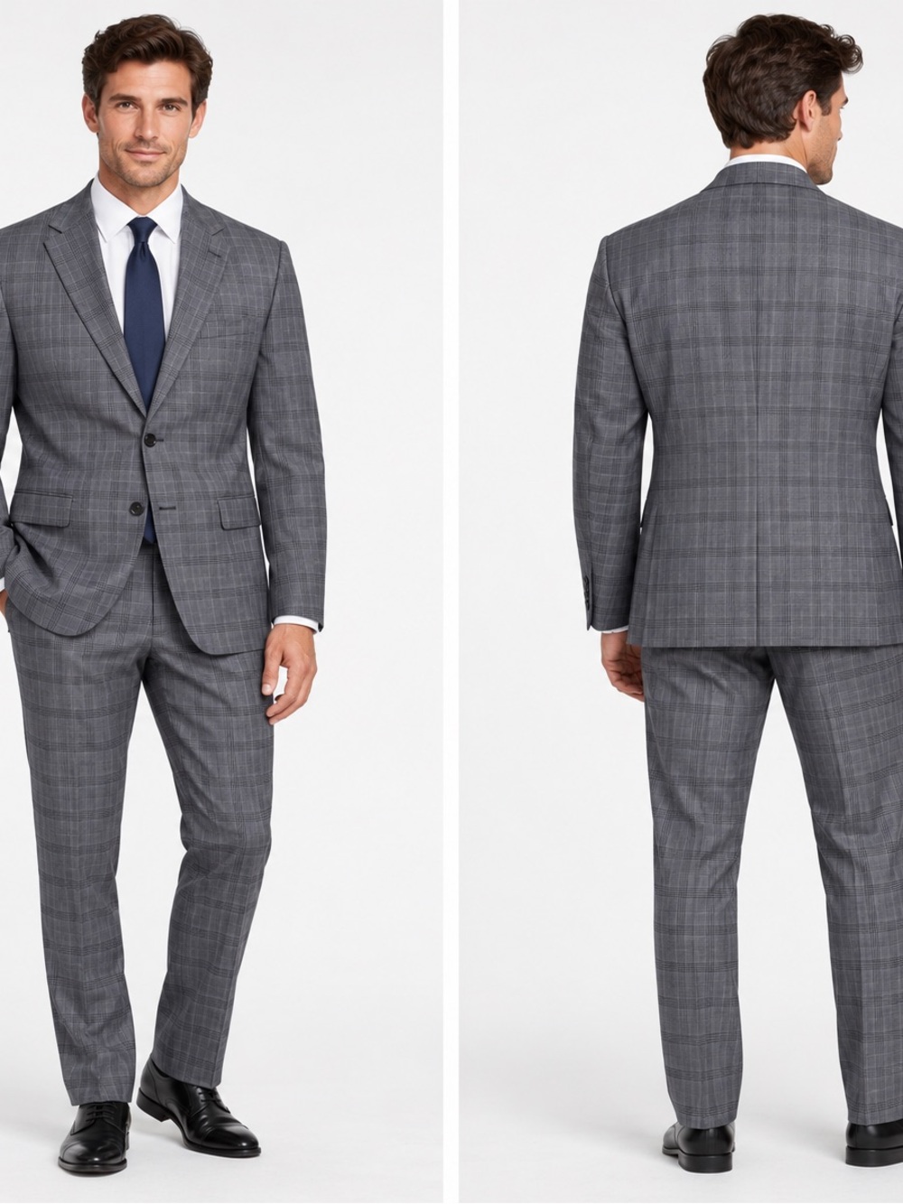 Calvin Klein Gray Plaid Two-Piece Suit